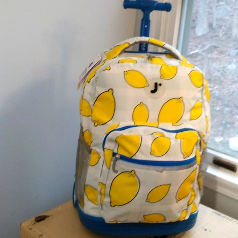 Rolling Backpack for Girls Boys Teen. Roller Bookbag with Wheels, Lemona…